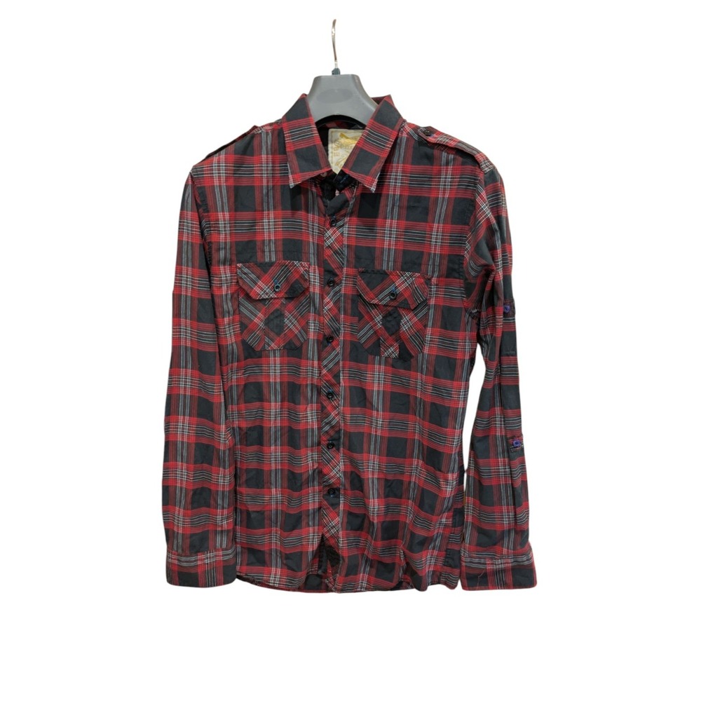 Soverign Code Plaid Button Up Shirt Long Sleeve Size‎ Medium Woven Pleasure